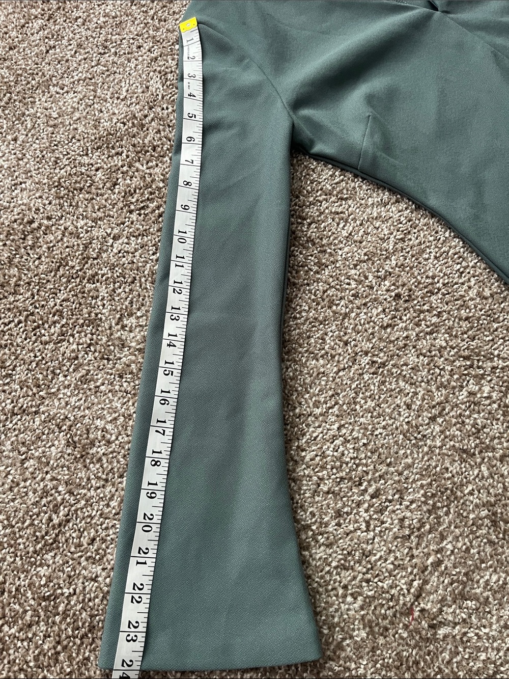 Zara Olive Green Flared Sleeve Lagenlook V-Neck Midi Dress - Picture 8 of 8